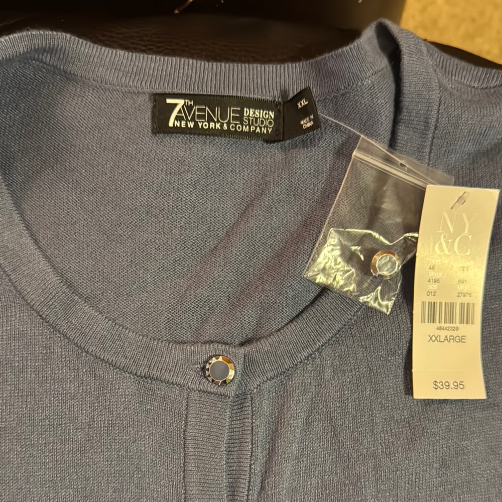 New York & Company Blue Cardigan Sweater